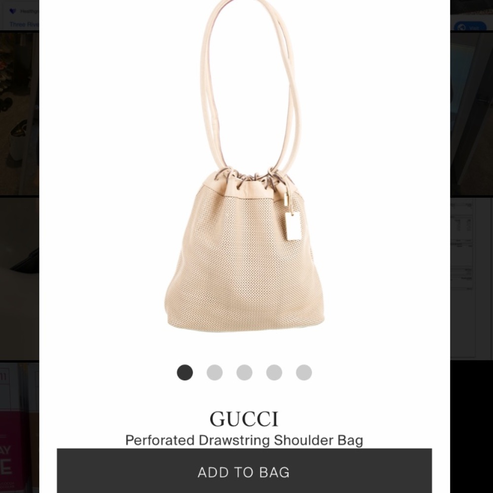 Gucci Perforated Drawstring Shoulder Bag